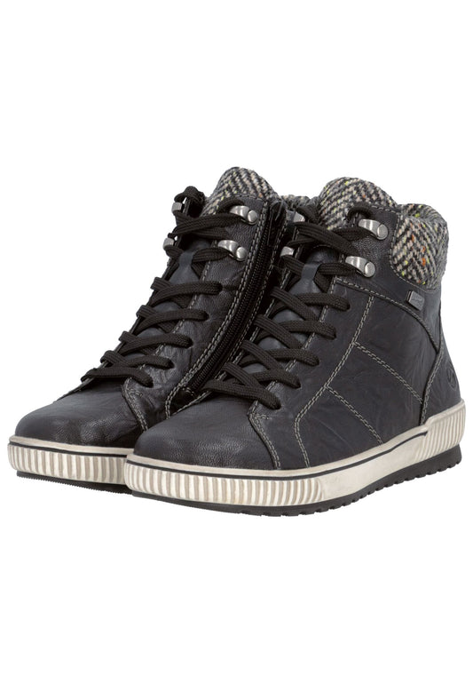 Remonte Sneaker Leder/Textil Schwarz/Weiß Warmfutter