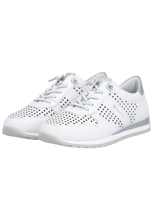 Remonte Sneaker Leder Weiß/Silber