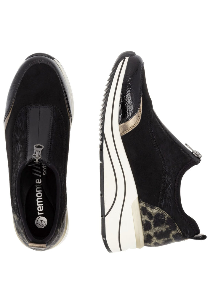 Remonte Sneaker Lederimitat/Textil Schwarz Kombi