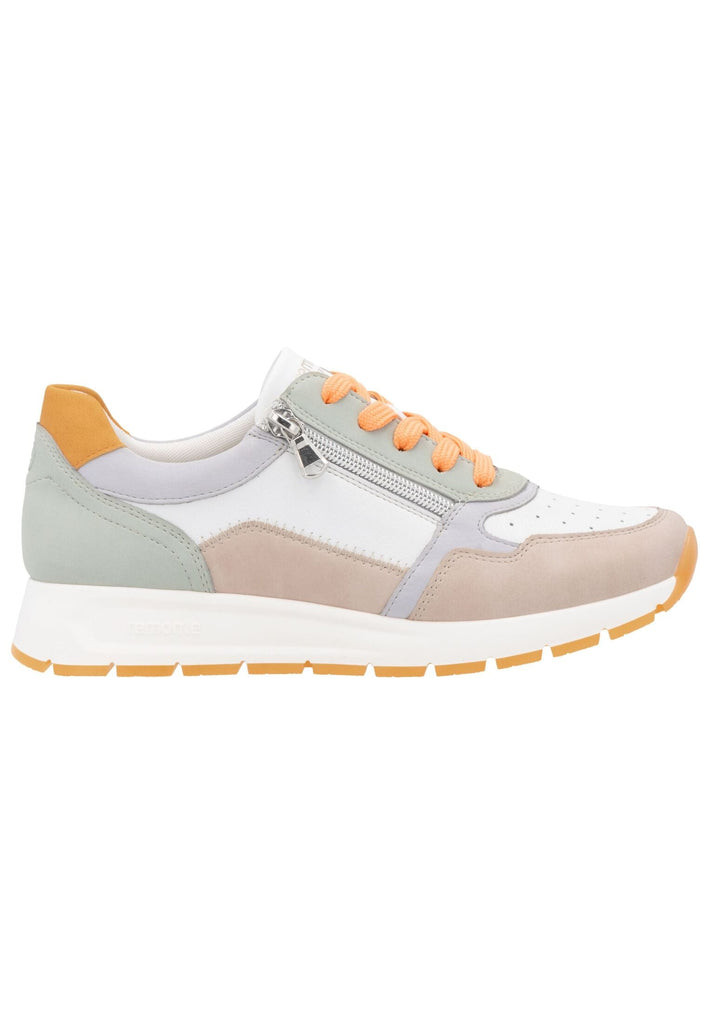 Remonte Sneaker Lederimitat Weiß/Orange
