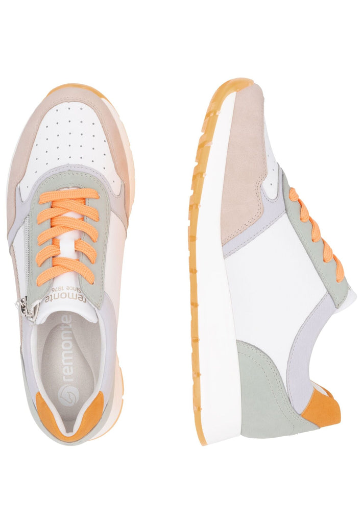 Remonte Sneaker Lederimitat Weiß/Orange