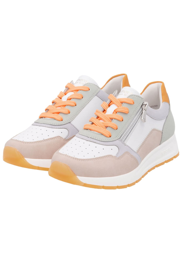 Remonte Sneaker Lederimitat Weiß/Orange
