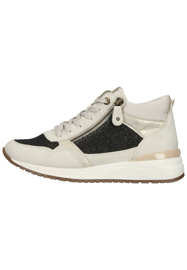Sneaker Remonte Sneaker Lederimitat Beige/Schwarz