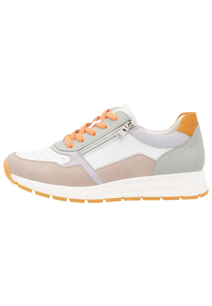 Sneaker Remonte Sneaker Lederimitat Weiß/Orange