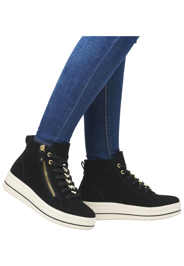 Remonte Sneaker Veloursleder Schwarz