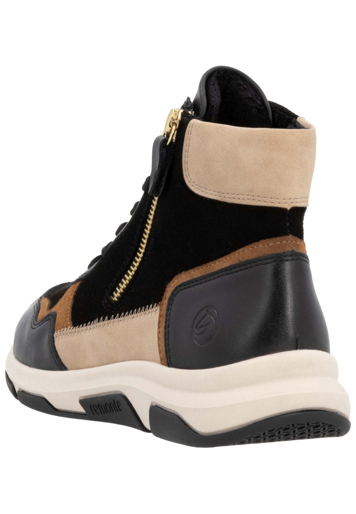 Remonte Sneaker Veloursleder Schwarz/Braun Warmfutter