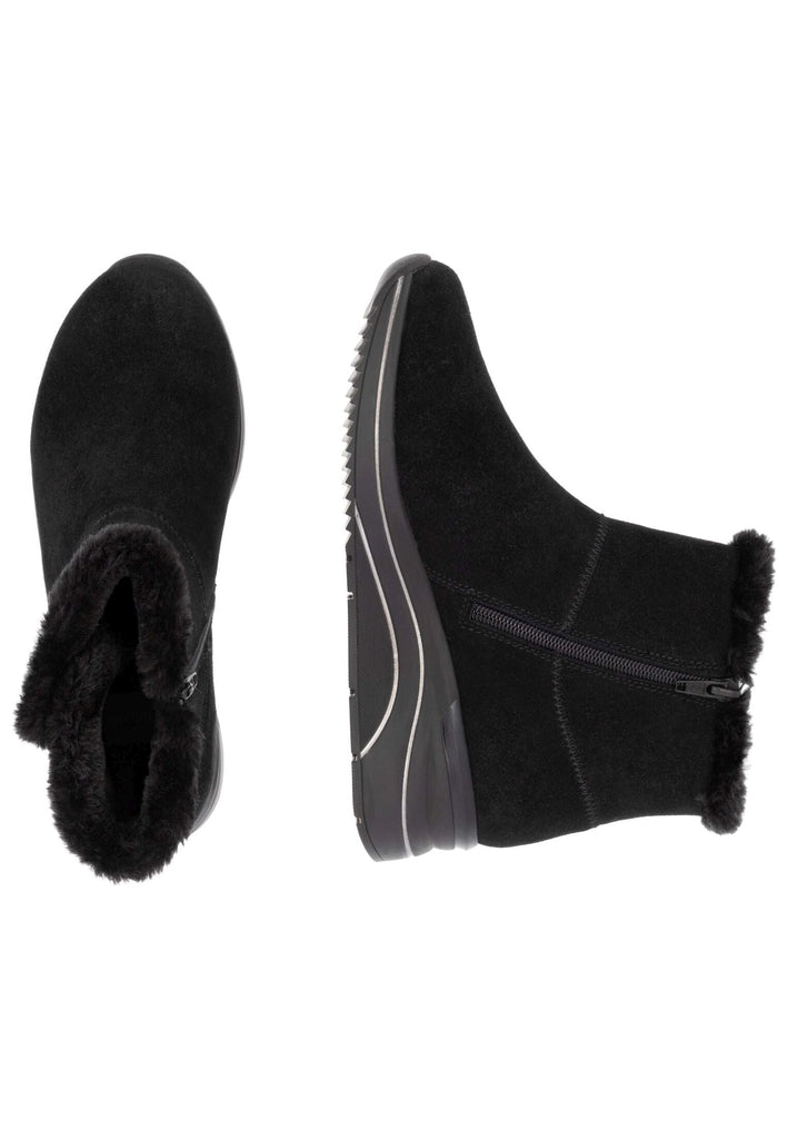 Remonte Sneaker Veloursleder Schwarz Warmfutter