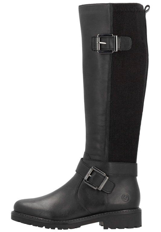 Remonte Stiefel Glattleder Schwarz