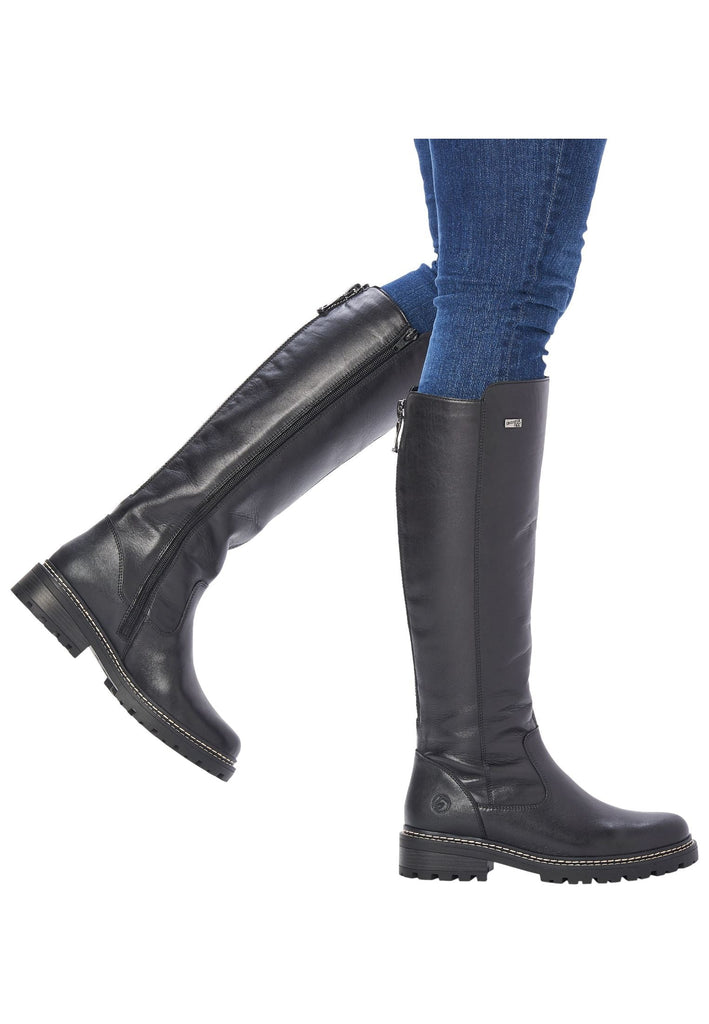 Remonte Stiefel Glattleder Schwarz