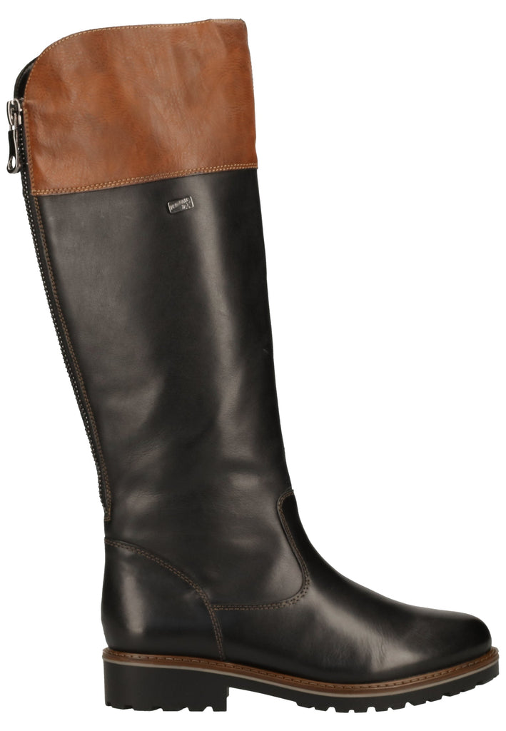 Remonte Stiefel Glattleder Schwarz/Braun