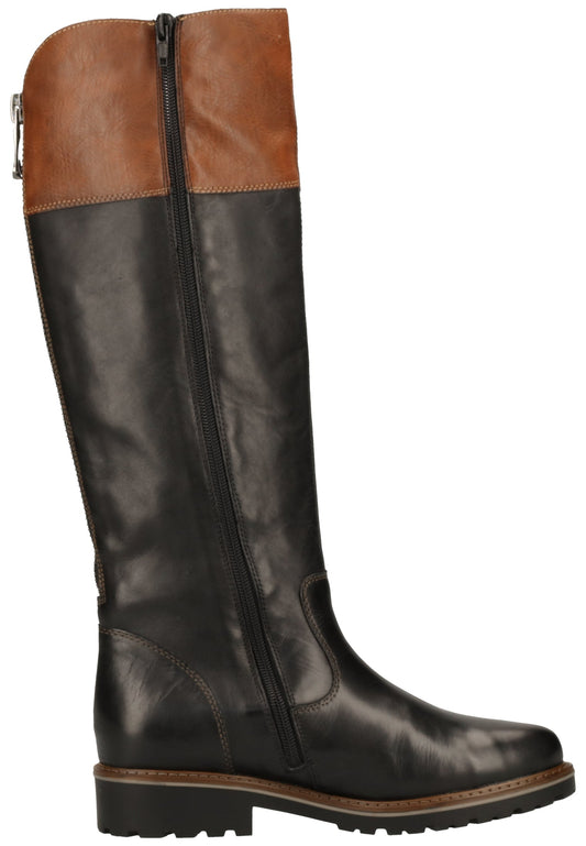 Remonte Stiefel Glattleder Schwarz/Braun