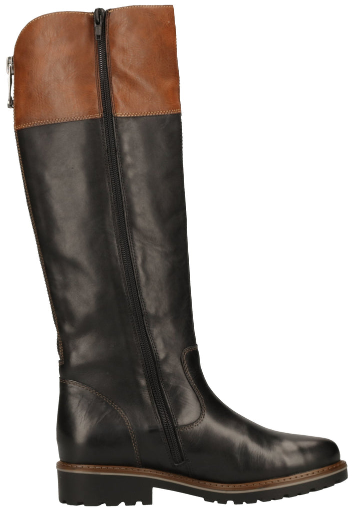 Remonte Stiefel Glattleder Schwarz/Braun