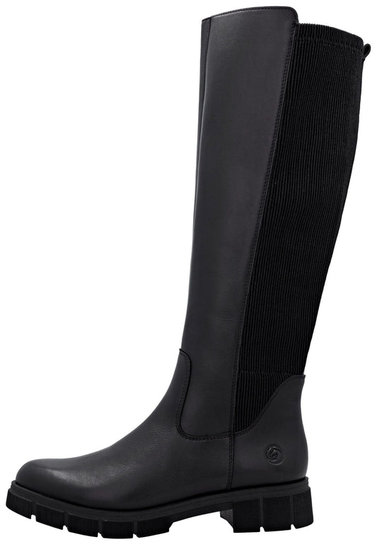 Remonte Stiefel Glattleder Schwarz/Schwarz Warmfutter