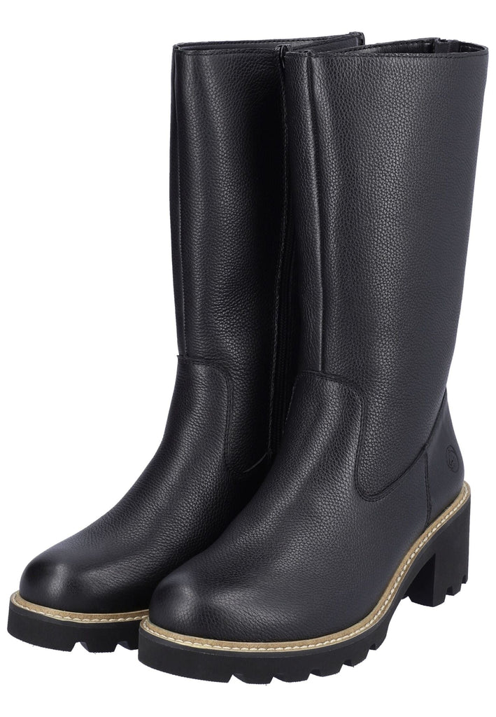 Remonte Stiefel Glattleder Schwarz Warmfutter