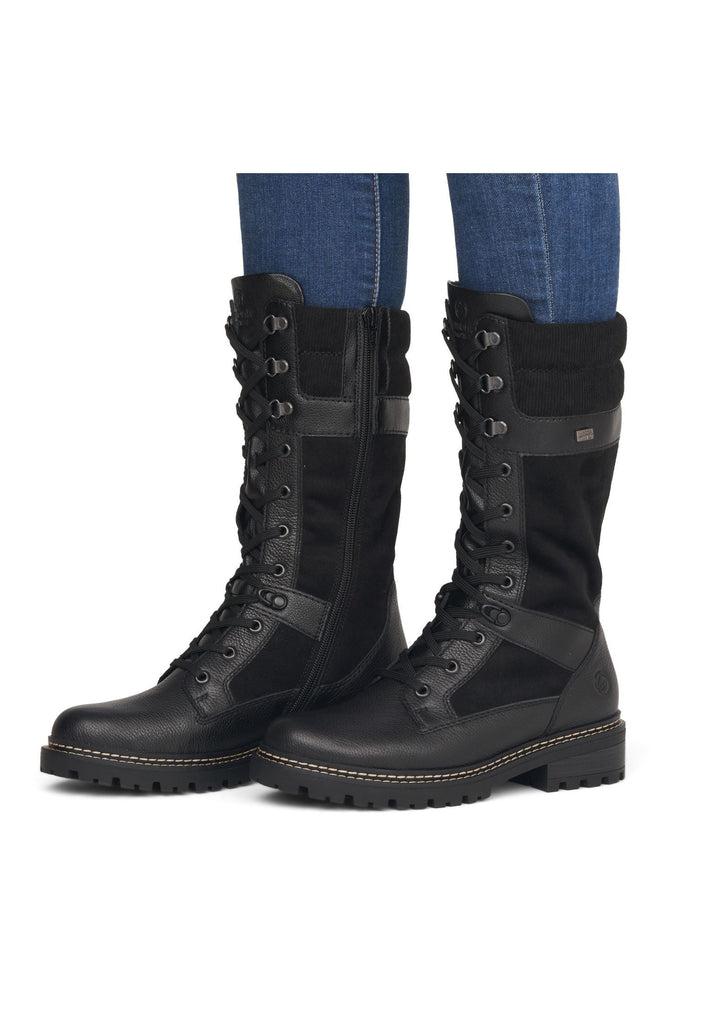 Remonte Stiefel Glattleder Schwarz Warmfutter
