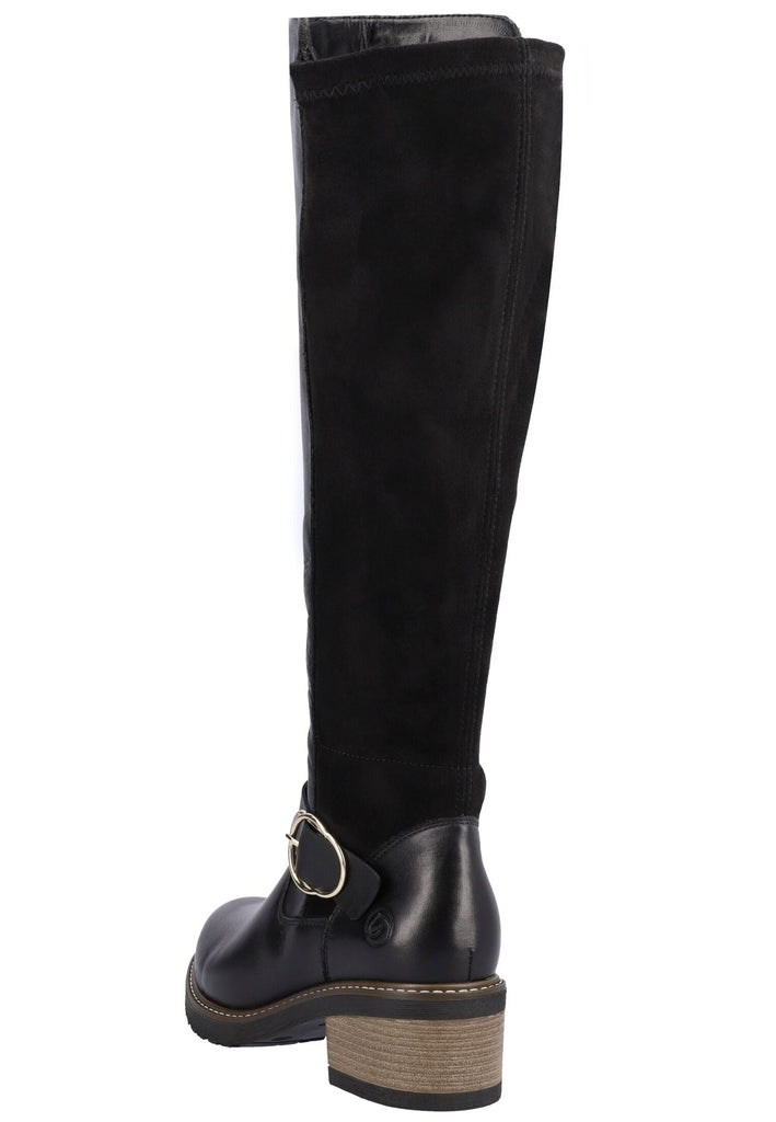 Remonte Stiefel Glattleder Schwarz Warmfutter
