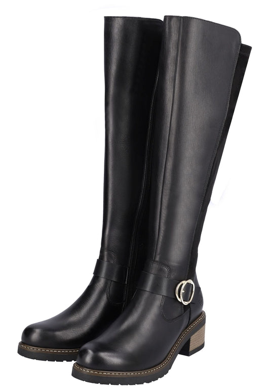 Remonte Stiefel Glattleder Schwarz Warmfutter