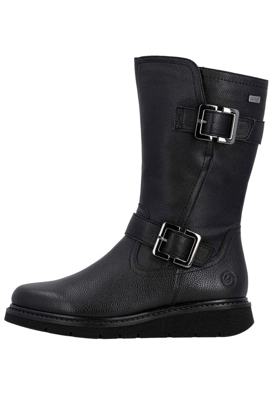 Remonte Stiefel Leder/Synthetik Schwarz/Schwarz Warmfutter