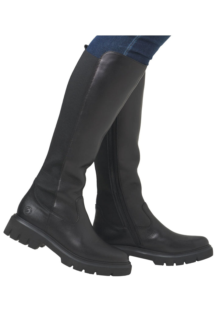 Remonte Stiefel Leder/Textil Schwarz