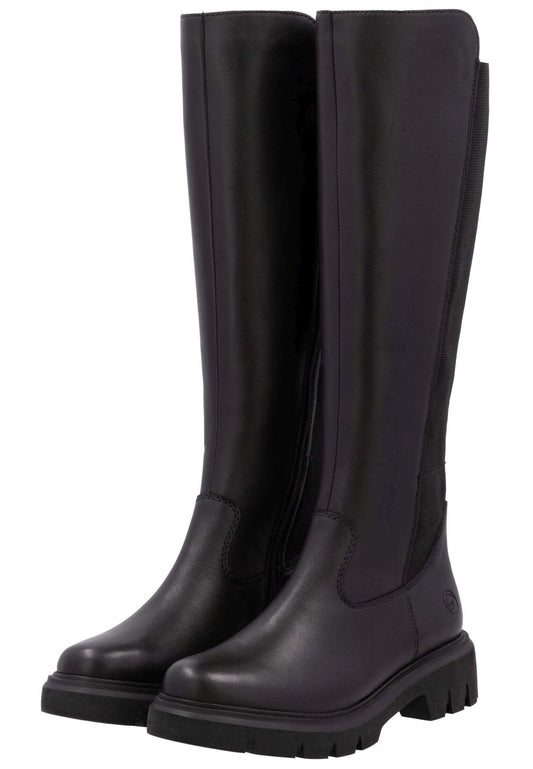 Remonte Stiefel Leder/Textil Schwarz
