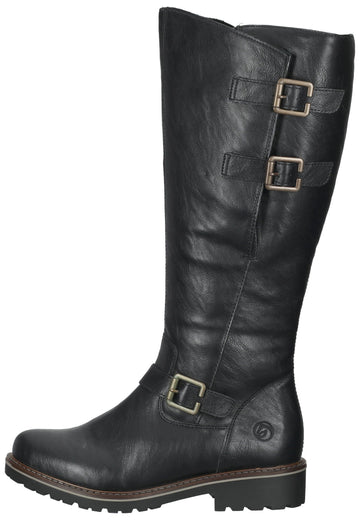 Remonte Stiefel Lederimitat schwarz Warmfutter