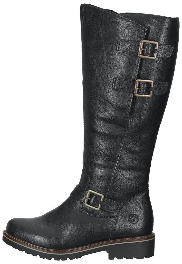 Stiefel Remonte Stiefel Lederimitat schwarz Warmfutter