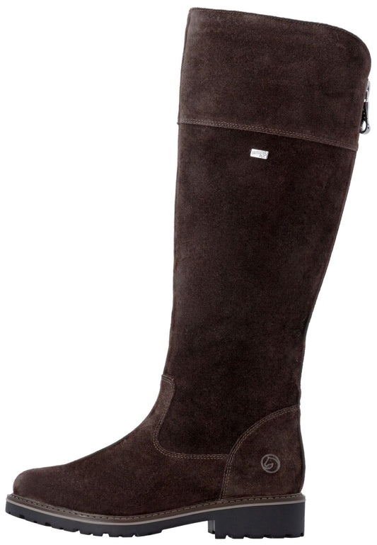 Remonte Stiefel Veloursleder Dunkelbraun