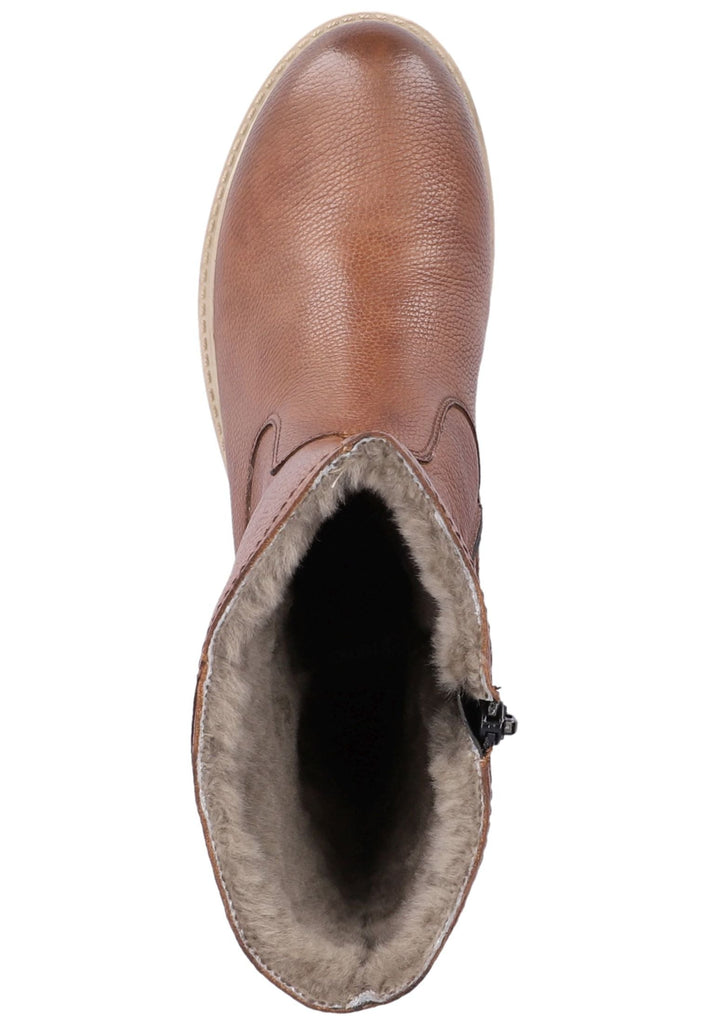 Remonte Stiefelette Glattleder Nussbraun Warmfutter