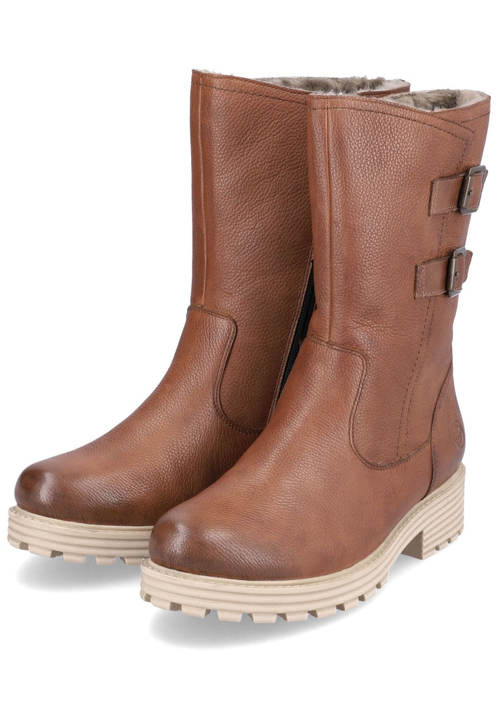 Remonte Stiefelette Glattleder Nussbraun Warmfutter