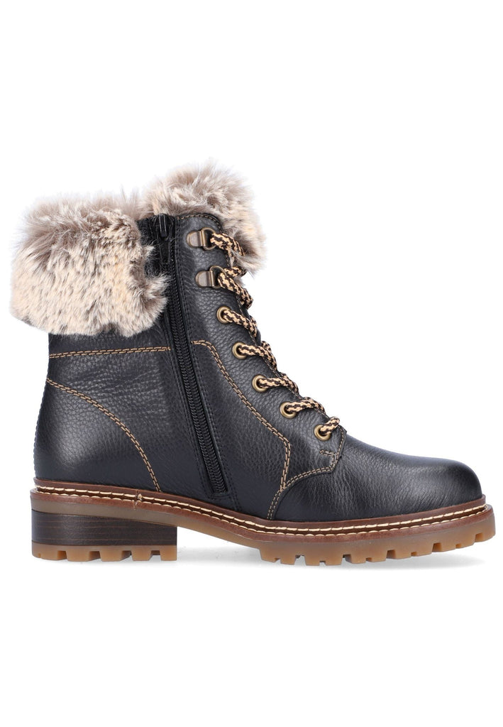 Remonte Stiefelette Glattleder Schwarz