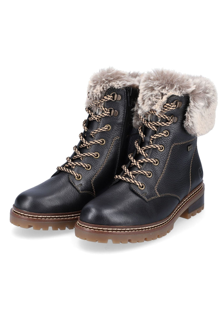 Remonte Stiefelette Glattleder Schwarz