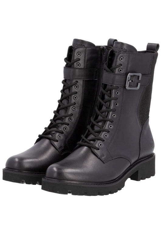 Remonte Stiefelette Glattleder Schwarz