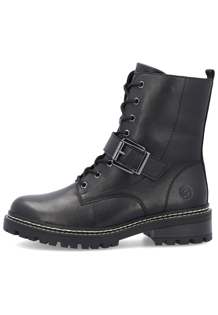Remonte Stiefelette Glattleder Schwarz