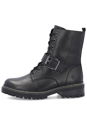 Remonte Stiefelette Glattleder Schwarz