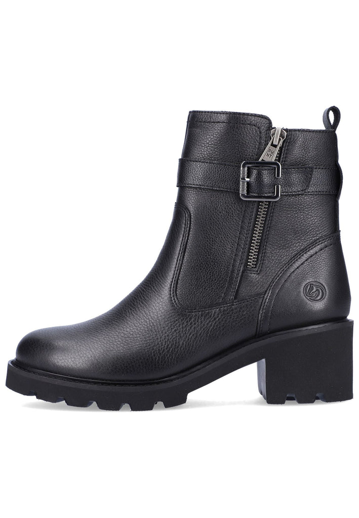 Remonte Stiefelette Glattleder Schwarz