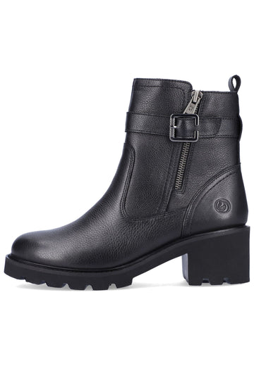 Remonte Stiefelette Glattleder Schwarz