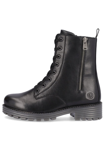 Remonte Stiefelette Glattleder Schwarz
