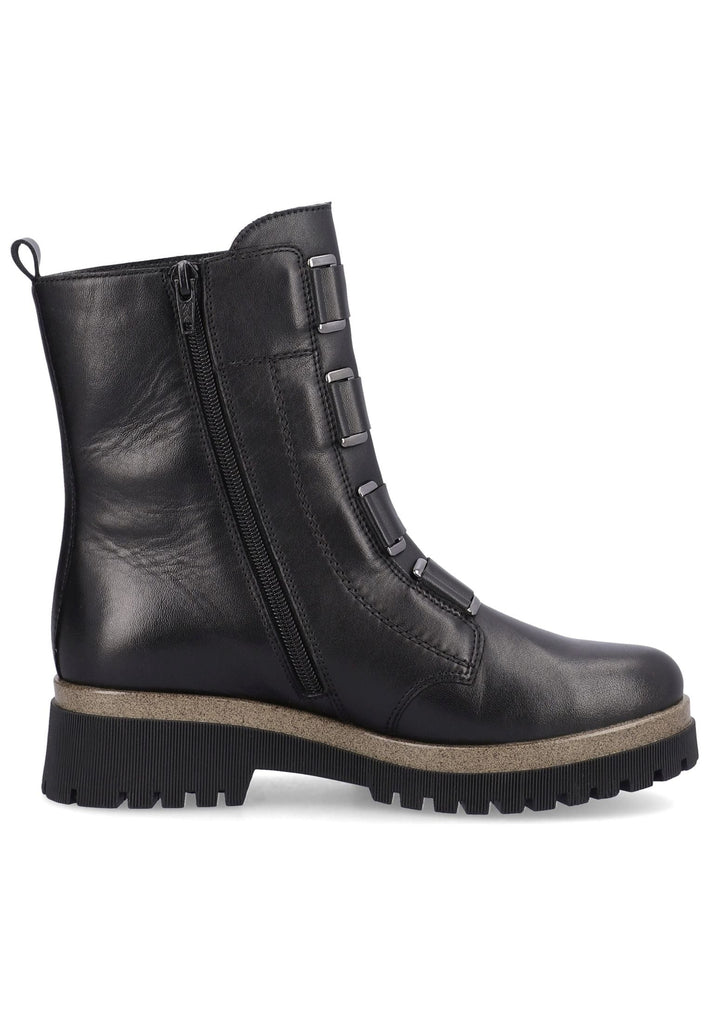 Remonte Stiefelette Glattleder Schwarz Warmfutter