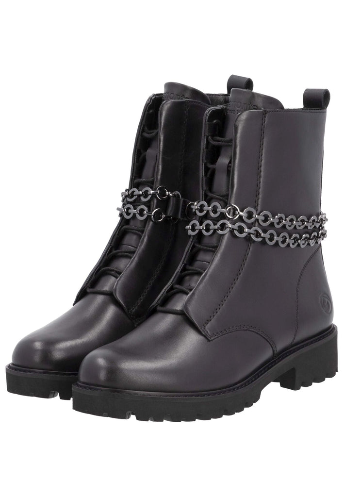 Remonte Stiefelette Glattleder Schwarz Warmfutter