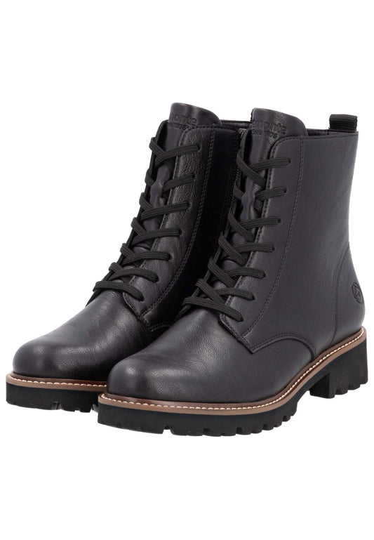 Remonte Stiefelette Glattleder Schwarz Warmfutter