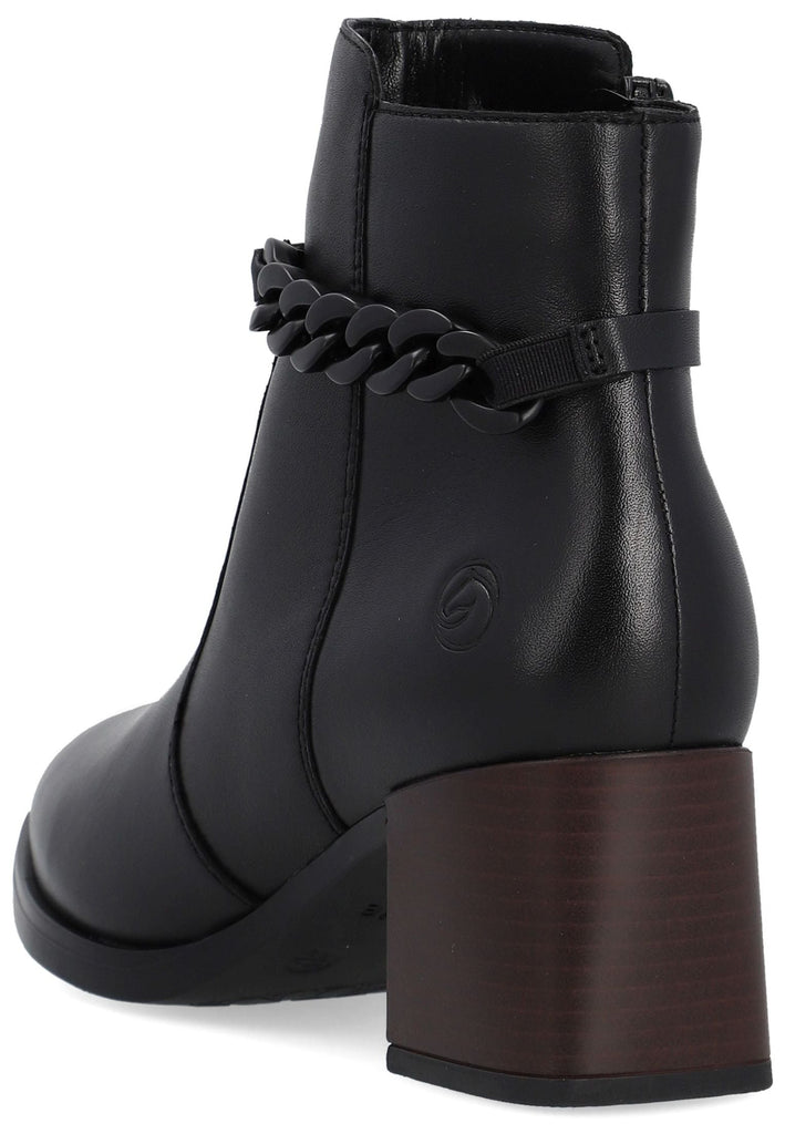 Remonte Stiefelette Glattleder Schwarz Warmfutter