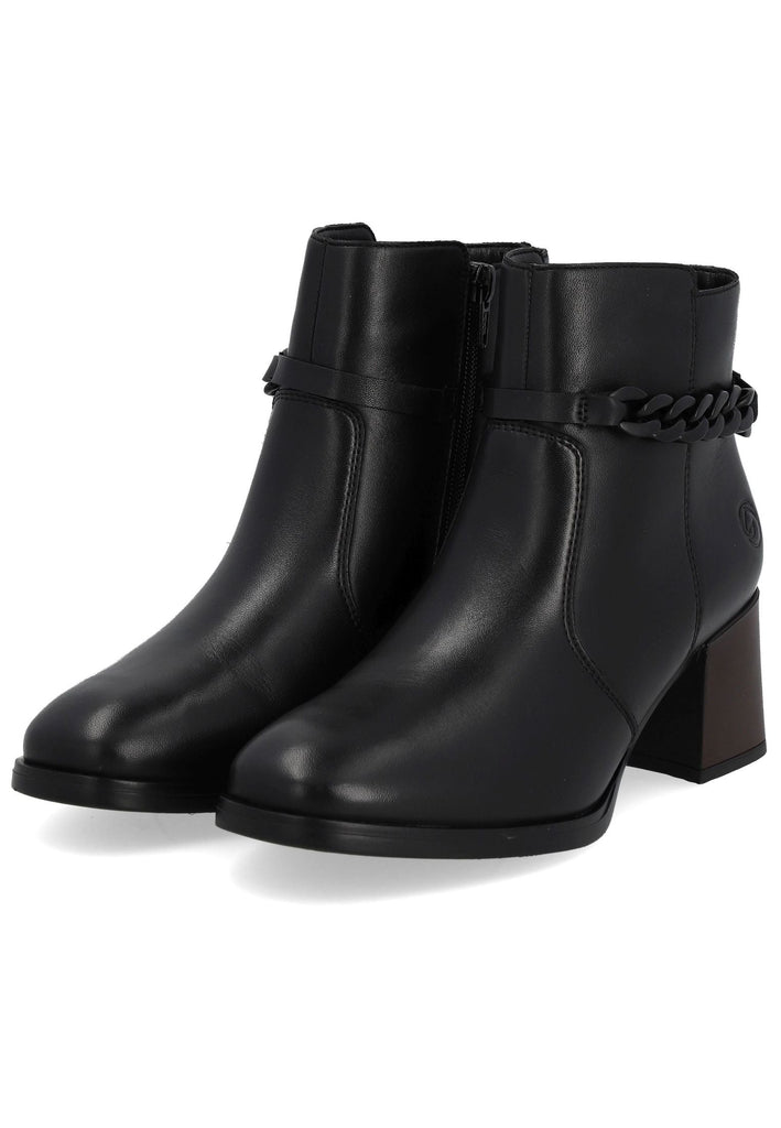 Remonte Stiefelette Glattleder Schwarz Warmfutter