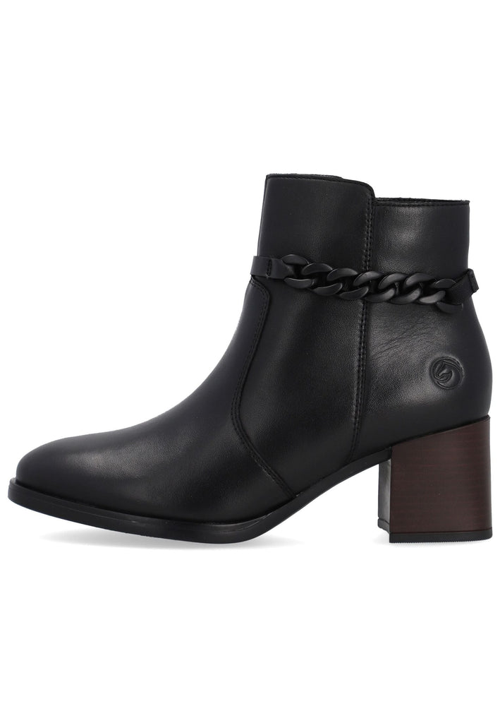 Remonte Stiefelette Glattleder Schwarz Warmfutter