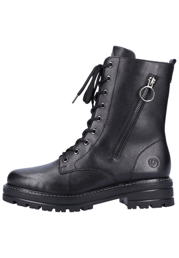 Remonte Stiefelette Glattleder Schwarz Warmfutter
