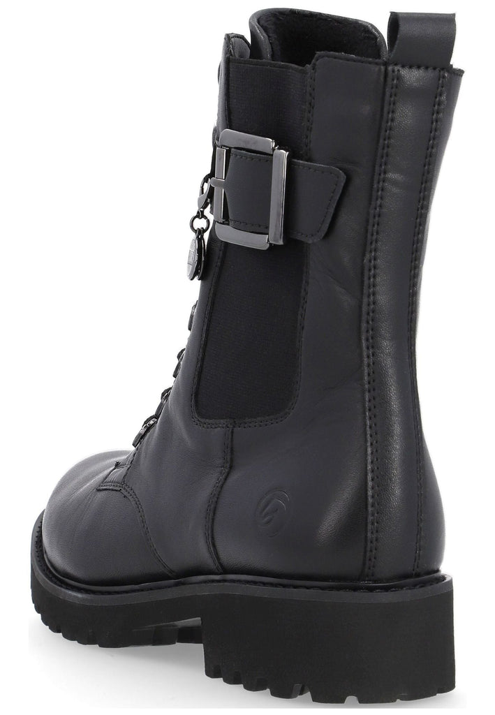 Remonte Stiefelette Glattleder Schwarz Warmfutter
