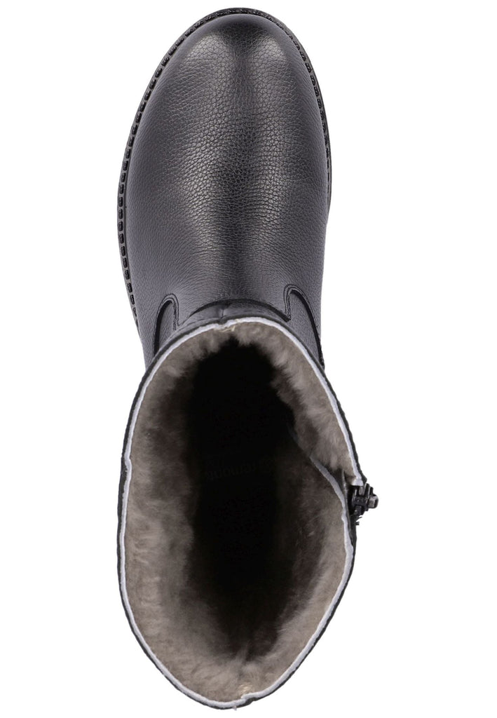 Remonte Stiefelette Glattleder Schwarz Warmfutter