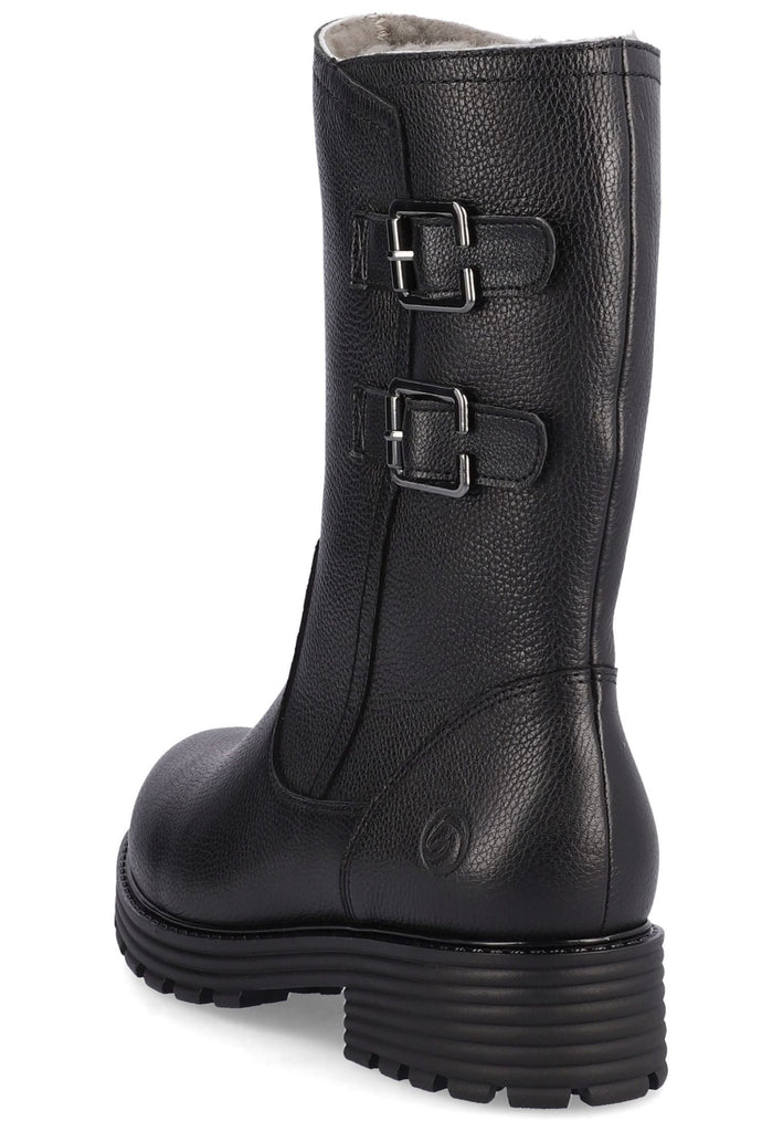 Remonte Stiefelette Glattleder Schwarz Warmfutter
