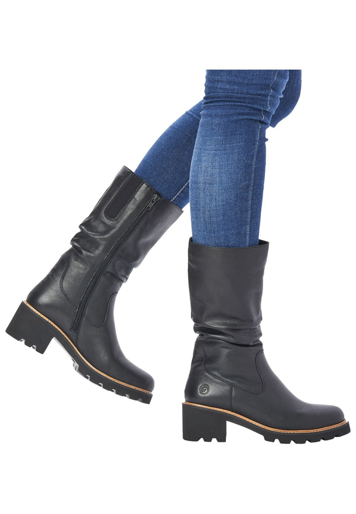 Remonte Stiefelette Glattleder Schwarz Warmfutter