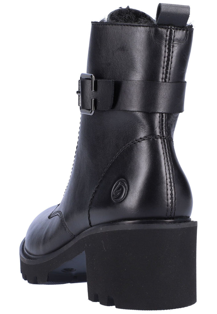 Remonte Stiefelette Glattleder Schwarz Warmfutter