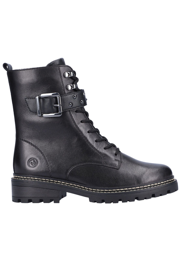 Remonte Stiefelette Glattleder Schwarz Warmfutter